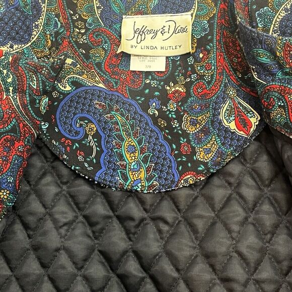Jeffrey & Dara Linda Hutley Vintage Crop Floral Quilted Blazer Womens Size 7/8 - Picture 8 of 9